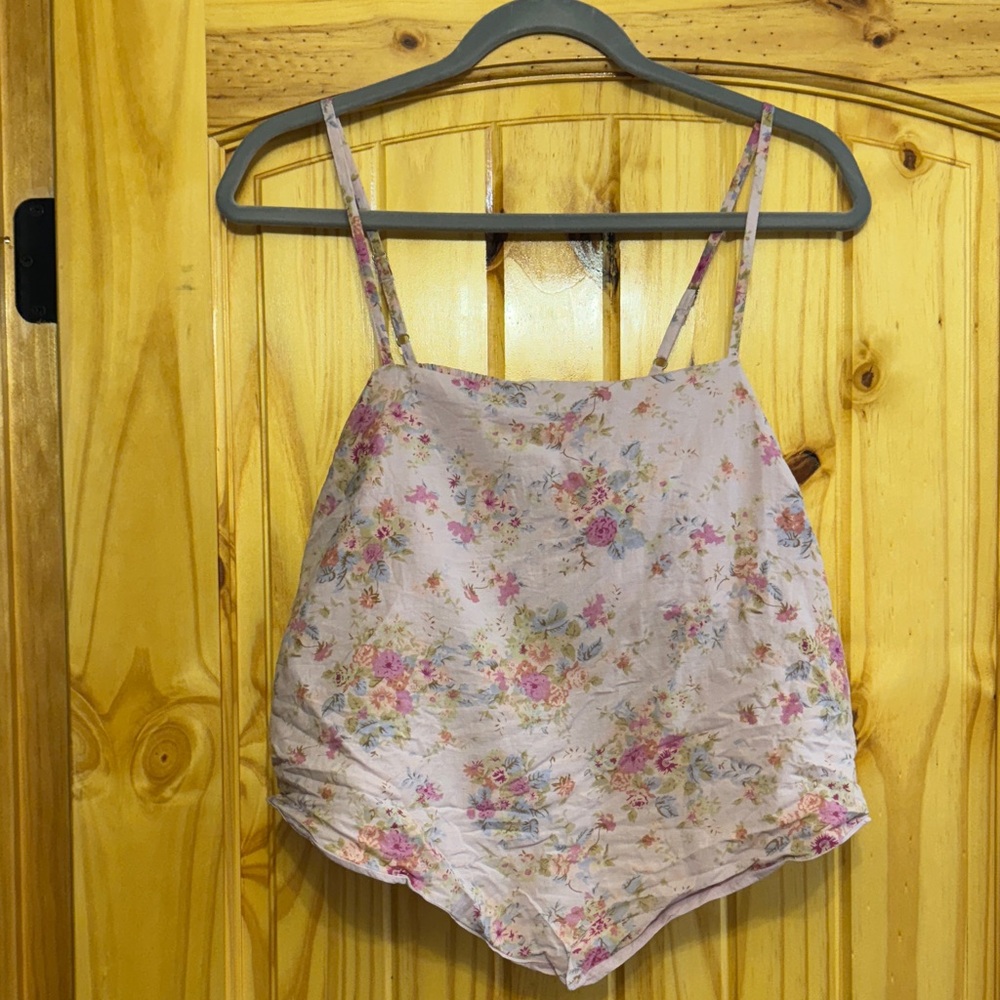 Lucky Brand floral tie back shirt large